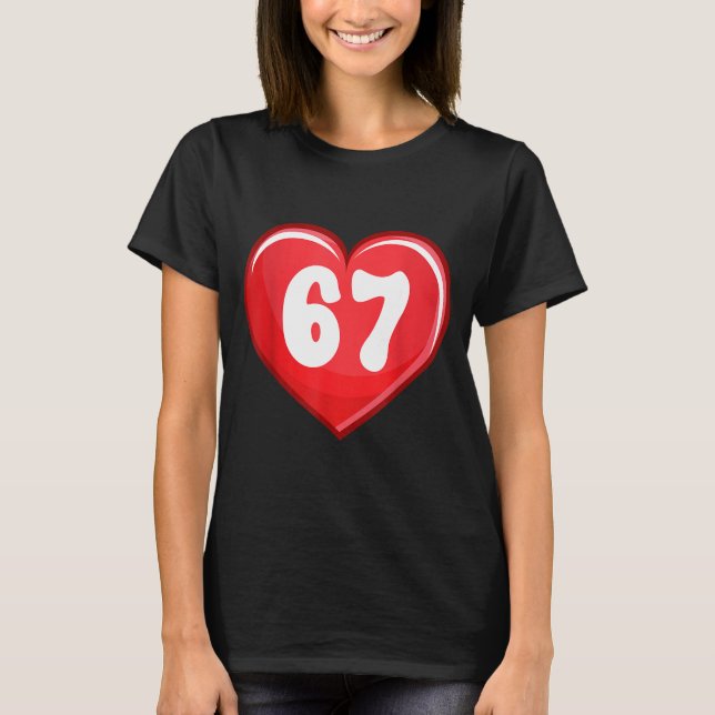Valentine's Day Six Seven Hearts 6 7 Meme Gen Alph T-Shirt (Vorderseite)