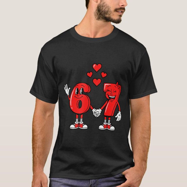 Valentine's Day Six Seven Hearts 6 7 Meme Gen Alph T-Shirt (Vorderseite)