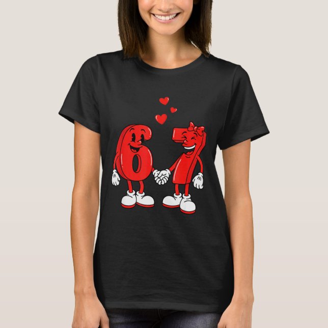 Valentine's Day Six Seven Hearts 6 7 Meme Gen Alph T-Shirt (Vorderseite)