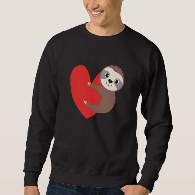 Valentine's Day Sloth Heart Sloth Animal Sloth Lov Sweatshirt (Vorderseite)