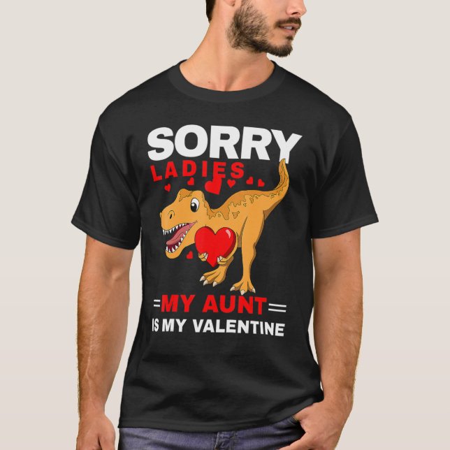 Valentines Day Son Dino My Aunt Is My Valentine To T-Shirt (Vorderseite)
