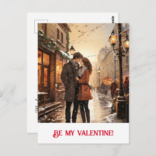 Valentine's Day. Sprich über deine Liebe! Postkarte (Vorne/Hinten)