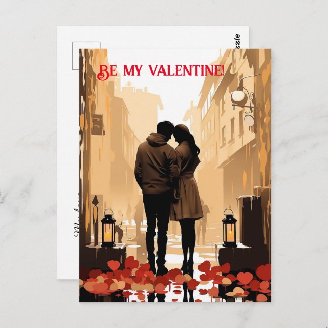 Valentine's Day. Sprich über deine Liebe! Postkarte (Vorne/Hinten)