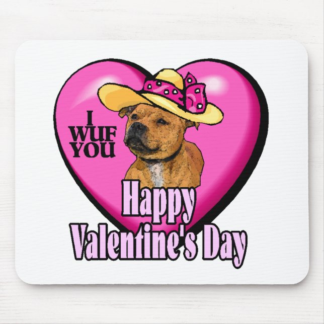 Valentine's Day Staffordshire Bull Terrier Mousepad (Vorne)