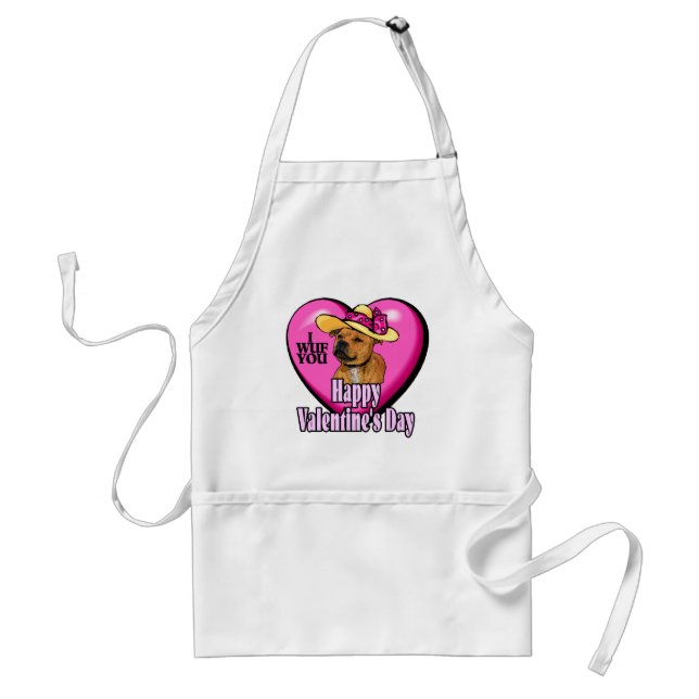 Valentine's Day Staffordshire Bull Terrier Schürze (Vorne)