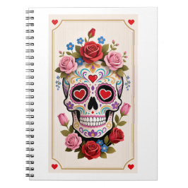 Valentines Day Sugar Skull Notebook Notizblock
