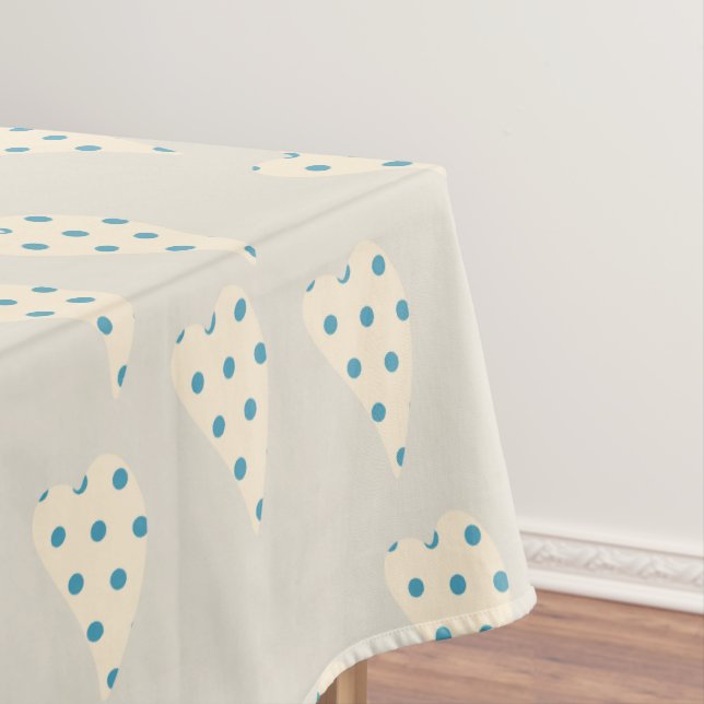 Valentine's Day Tablecloth Beige Punkt Herz Tischdecke (Beispiel)