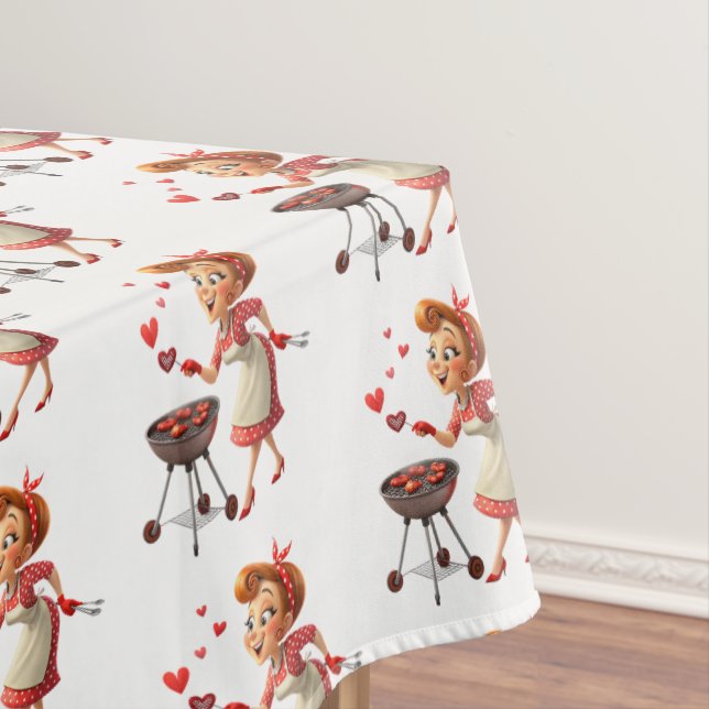 Valentine's Day Tablecloth Cook Love Red Hearts  Tischdecke (Beispiel)