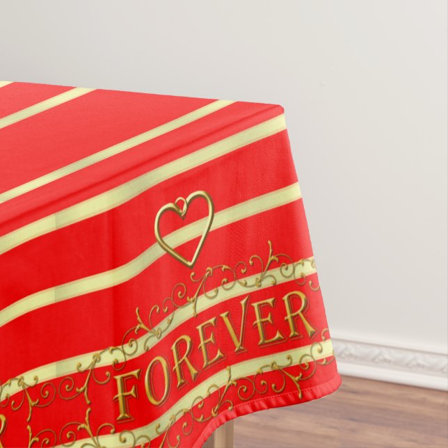 Valentine's Day Tablecloth Red Forever Gold Tischdecke (Beispiel)