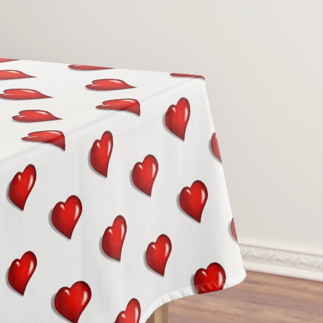 Valentine's Day Tablecloth Red Hearts  Tischdecke (Beispiel)