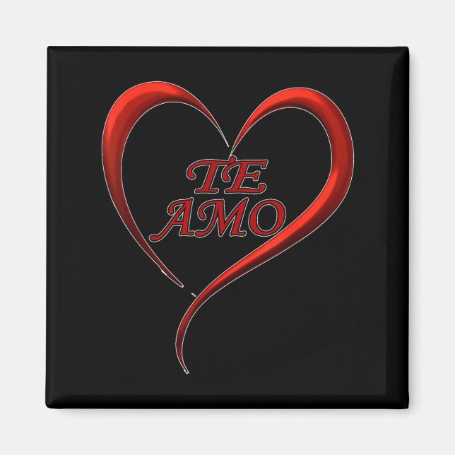 Valentines Day Te Amo Spani-shirt  Magnet (Vorne)