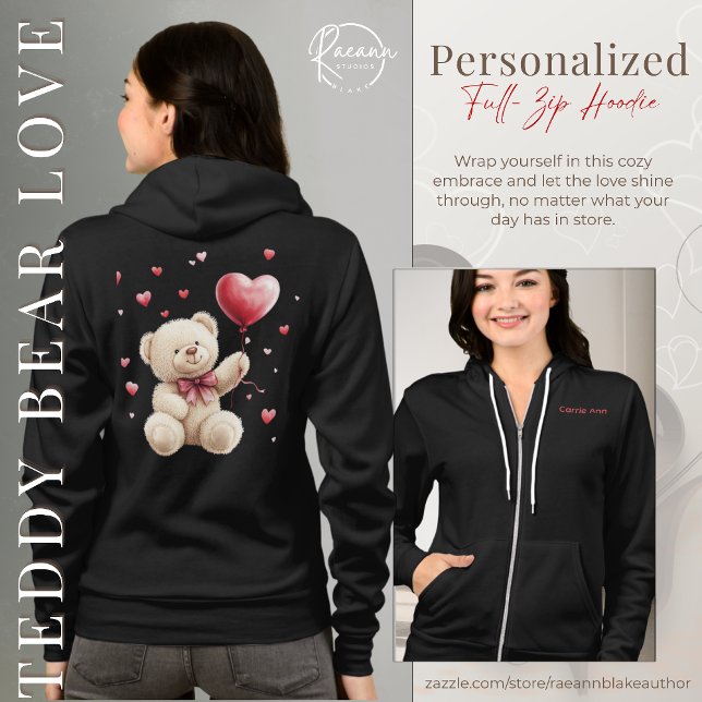 Valentine's Day Teddy Bear Love Full-zip Hoodie (Von Creator hochgeladen)