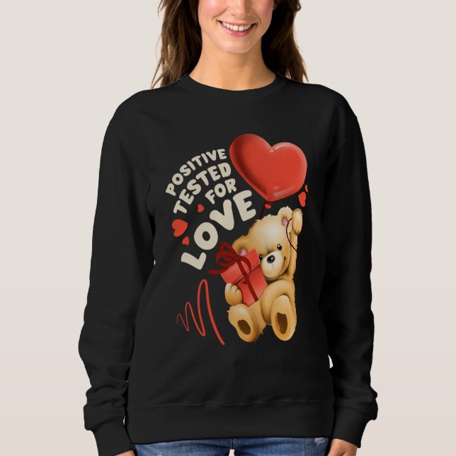 Valentine's day teddy bear with heart balloon sweatshirt (Vorderseite)