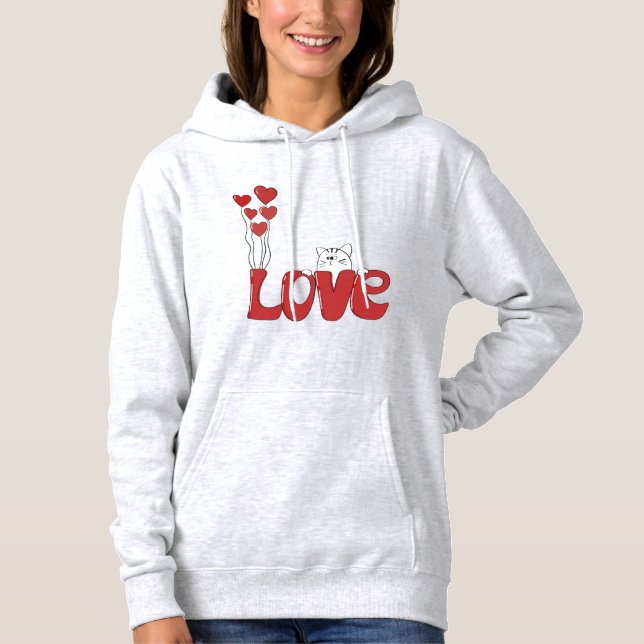 Valentine's Day Theme Paar Design Hoodie (Vorderseite)