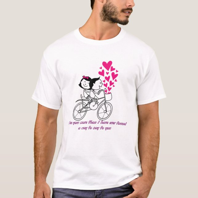Valentine's Day Theme Paar Design T-Shirt (Vorderseite)
