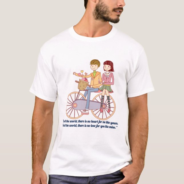 Valentine's Day Theme Paar Design T-Shirt (Vorderseite)