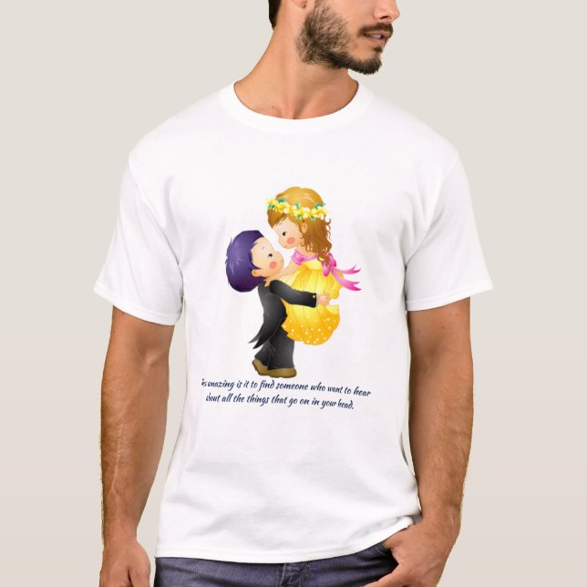 Valentine's Day Theme Paar Design T-Shirt (Vorderseite)
