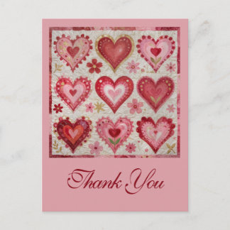 Valentine's Day Themed Quilting Pattern Patchwork Postkarte
