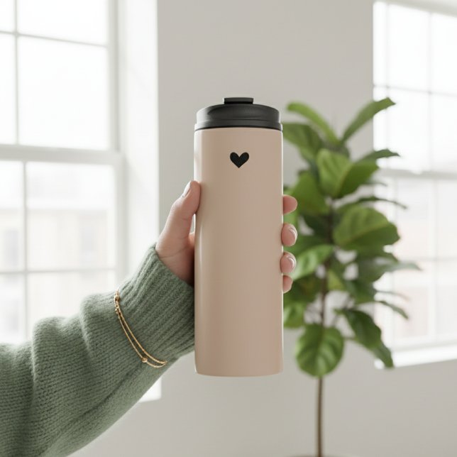 Valentines Day Thermal Tumbler Gift for Girlfriend Thermosbecher (Soft Sandstone Thermal Tumbler Valentine Gift for Her, Cute Thermal Tumbler Birthday Gift for girls)