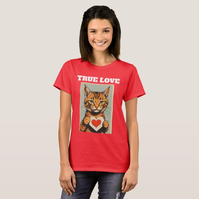 VALENTINE'S DAY TRUE LOVE CAT T-SHIRT (Vorne ganz)