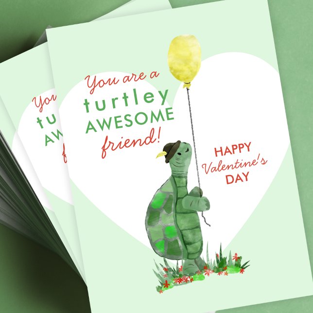 Valentine's Day Turtle Classroom Card Pack Telefonnummerkarte (Von Creator hochgeladen)