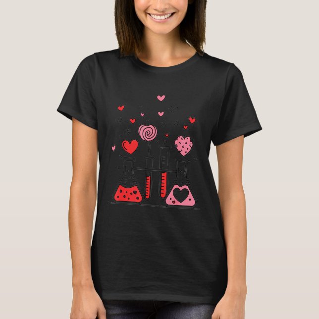 Valentines Day Vibes Science Teacher 100 Days Of S T-Shirt (Vorderseite)