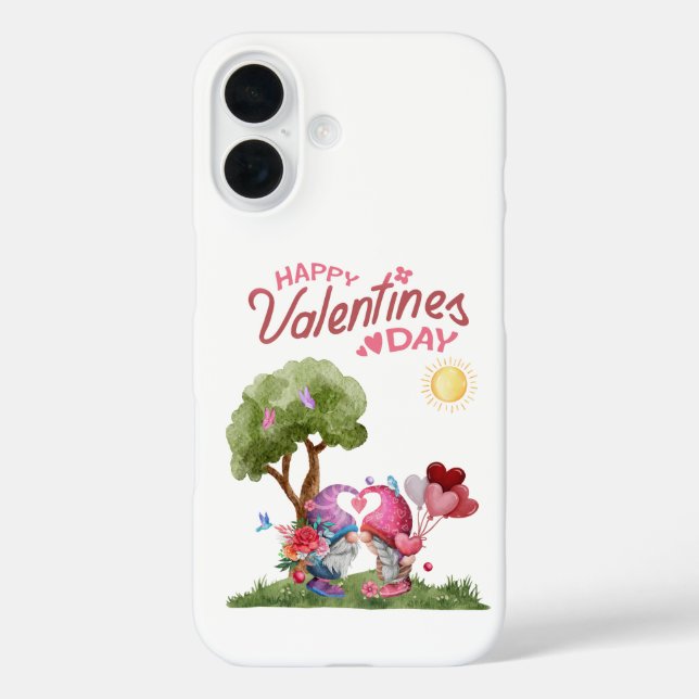 Valentine's Day Watercolor Gnome Couple Case-Mate iPhone Hülle (Rückseite)
