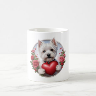 Valentine's Day Westie with heart Kaffeetasse
