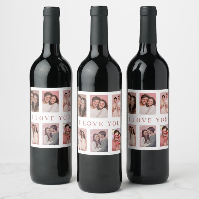 Valentine's Day Wine Labels | Custom Couple Photos Weinetikett (Flaschen)