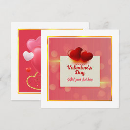 Valentine's Day With Red Hearts I Romantic Love Feiertagskarte