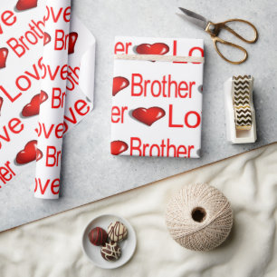 Valentine's Day Wrapping Paper Liebe Brother Heart Geschenkpapier