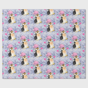 Valentine's Day Wrapping Paper Pinguin Hearts Geschenkpapier