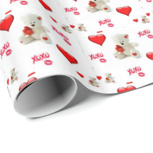 Valentine's Day Wrapping Paper Teddy Bär Geschenkpapier