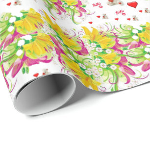 Valentine's Day Wrapping Paper Teddy Bär Geschenkpapier