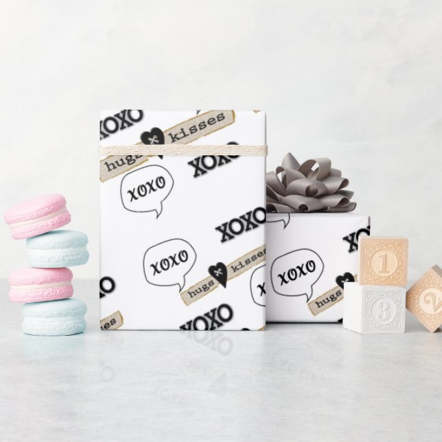 Valentine's Day Wrapping Papier Xoxo Herzen Geschenkpapier (Babyparty)