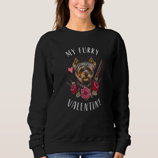 Valentine's day Yorkshire Terrier Dog Valentine Sweatshirt (Vorderseite)