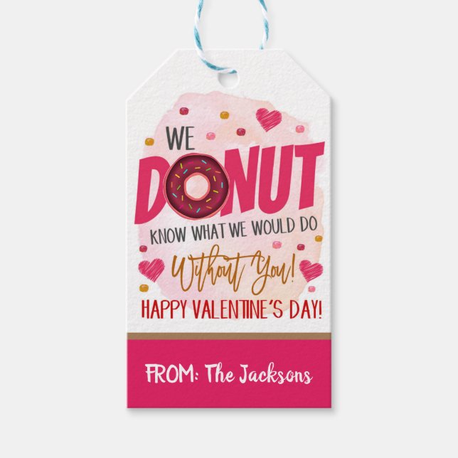 Valentines Donut Gift Tag Geschenkanhänger (Vorderseite)