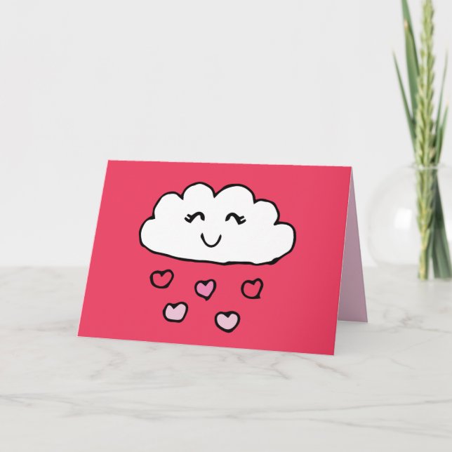 Valentines Doodles Liebe Herzrasen Cloud Liebe Art Karte (Vorderseite)