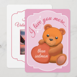 Valentines Flat Card Cute Brown Bear Feiertagskarte