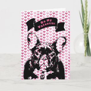 Valentines - französische Bulldoggen-Silhouette Feiertagskarte