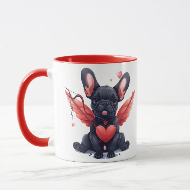 Valentines French Bulldog Cupid Tasse (Links)