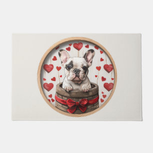 Valentines French Bulldog Fußmatte