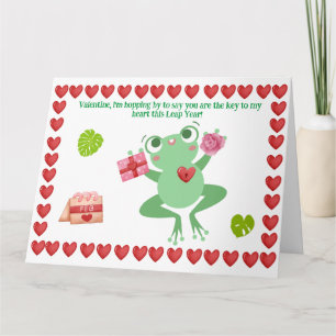 Valentine's Frog Heart Blume geben Feb Design Karte