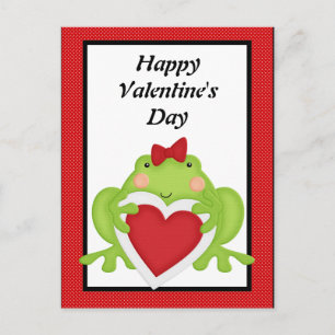 Valentines Froschurlaub Gruß Postkarte