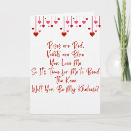 Valentine's Game of Thrones themed Proposal card Karte