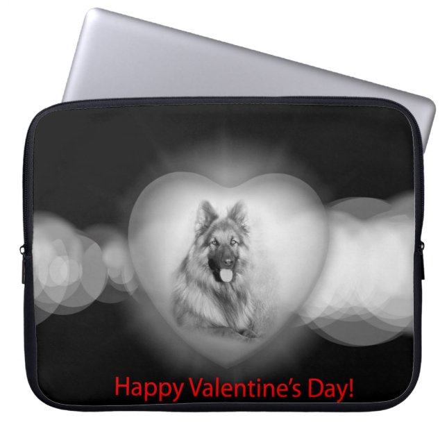 Valentines German Shepherd Heart Laptop Sleeves (Vorderseite)