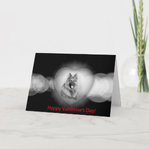 Valentines German Shepherd Hund Herzgrußkarte Feiertagskarte