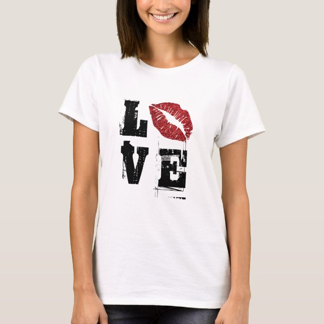 Valentines Geschenke für sie - gestapelte Liebe T  T-Shirt (Vorderseite)