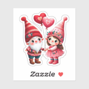 Valentine's Gnomes Couple Aufkleber