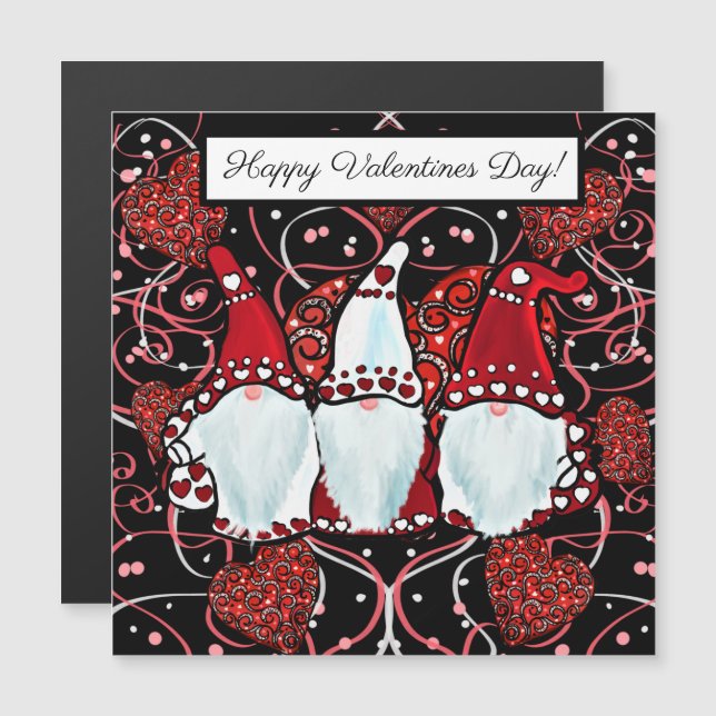 VALENTINES GNOMES MAGNETKARTE (Vorne/Hinten)